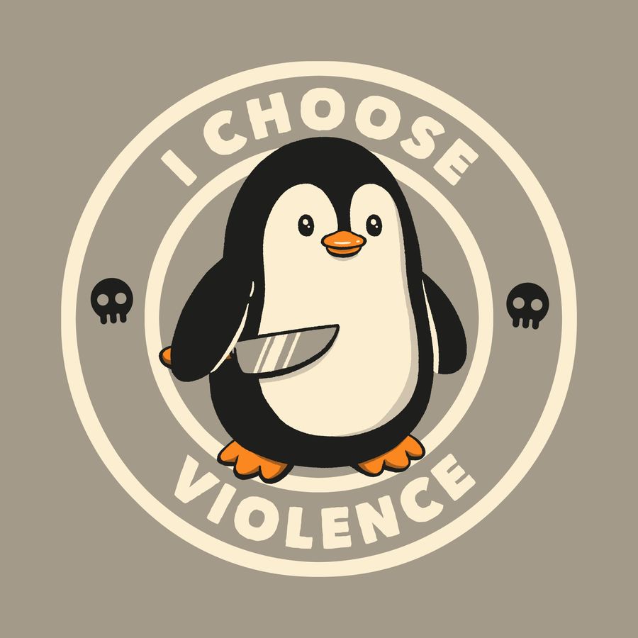 I Choose Violence penguin stamp
