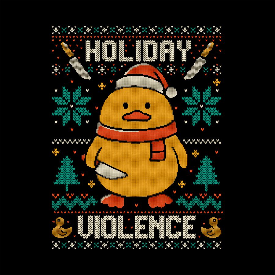 Holiday ugly sweater duck artwork