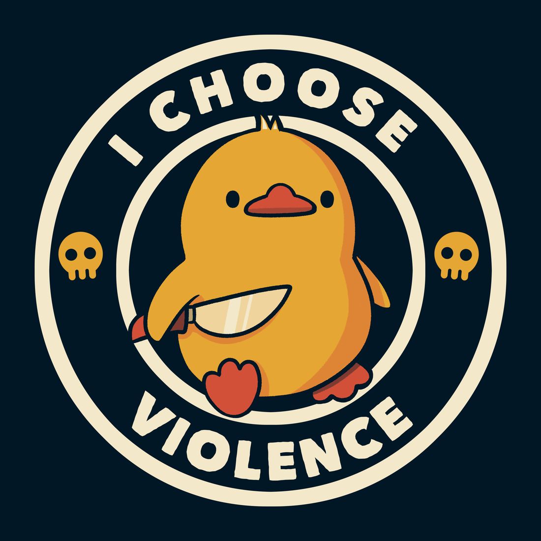 I Choose Violence duck character artwork